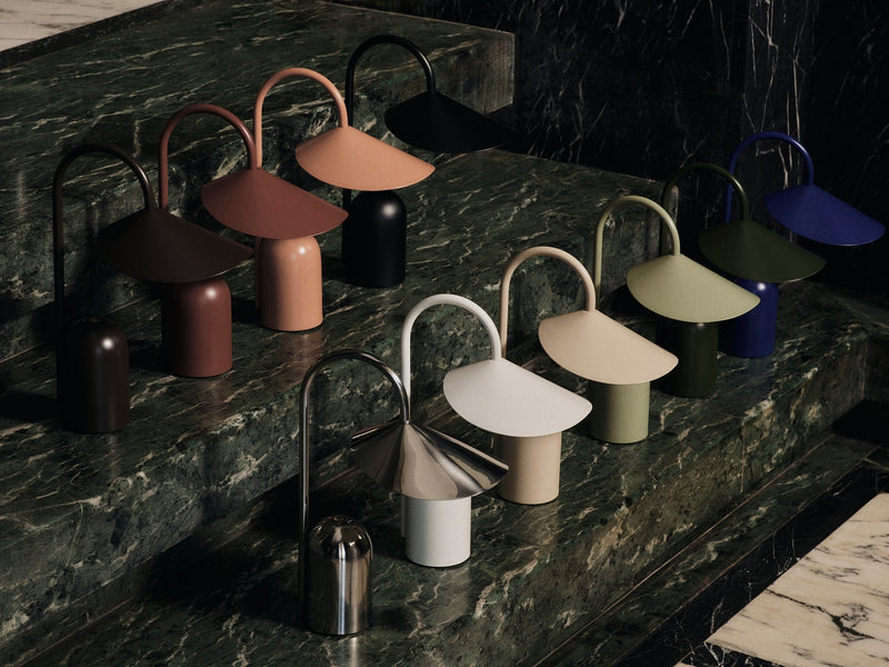 Arum Portable Lamp - Stainless Steel - Ferm Living Table + Task - HORNE