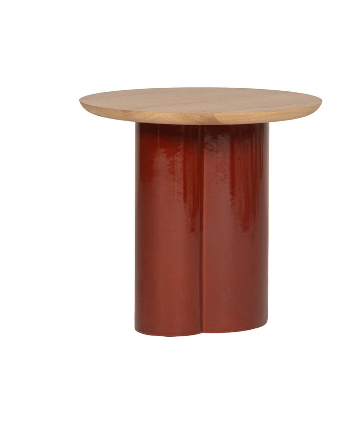 Arvin Side Table - Vincent Sheppard Tables - Natural Oak - Maroon - HORNE
