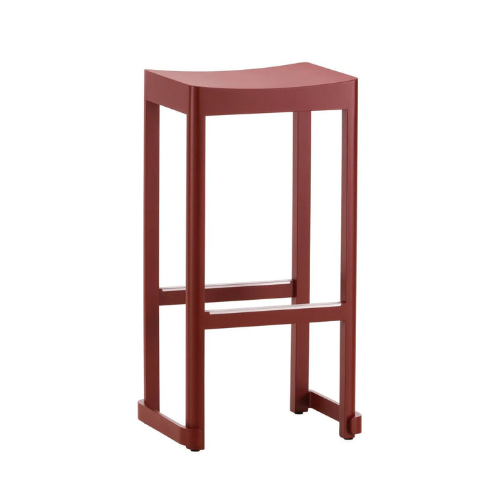 Atelier Bar Stool - Artek Stools + Benches + Ottomans - Bar 29.5" - Dark Red Lacquered - HORNE