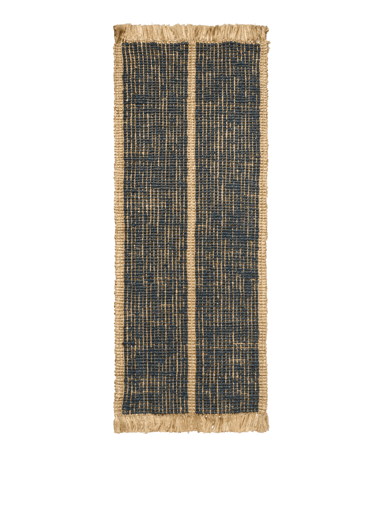 Athens Stripes Runner - Ferm Living Rugs - Natural/Ink Blue - HORNE