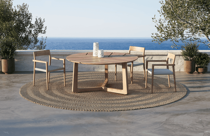 Atrani Dining Table - BETACO Tables + Desks - 62.2"D / Teak / Ceramic Top - HORNE