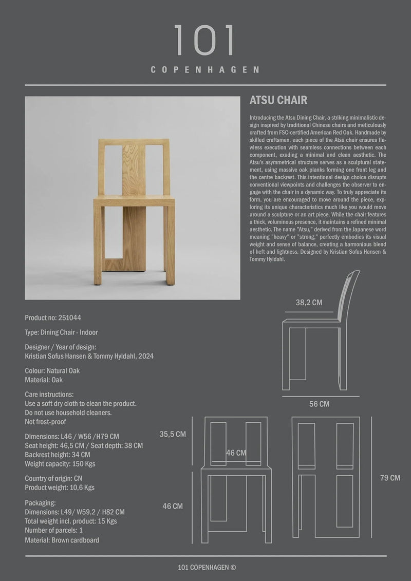 Atsu Chair - 101 Copenhagen Chairs - Natural Oak - HORNE