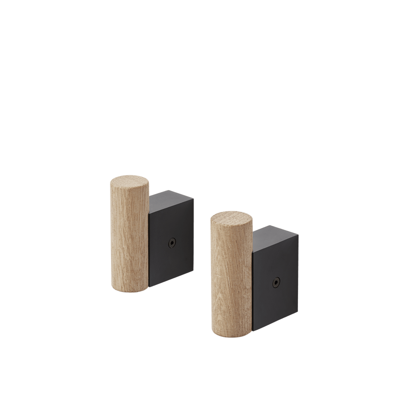 Attach Coat Hook - Set of 2 - Muuto Hangers & Hooks - Oak/Aluminum - HORNE