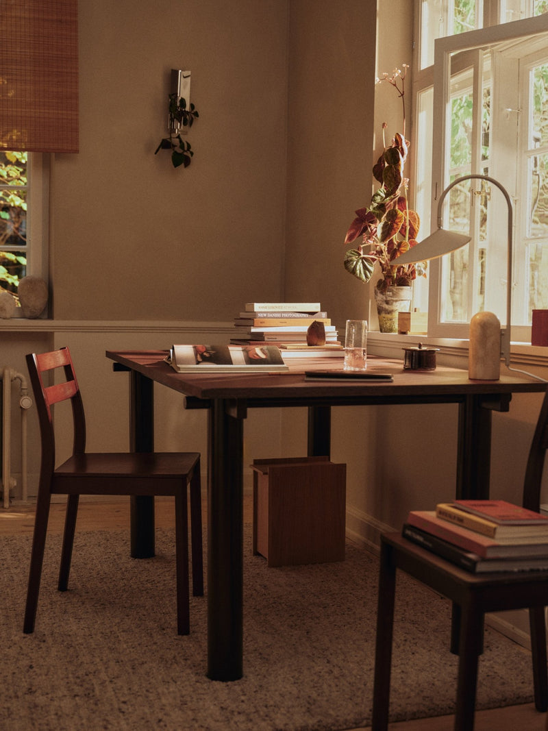 Atura Dining Table - 160 x 90 - Dark Chocolate/Burgundy Linoleum - Ferm Living Tables - HORNE