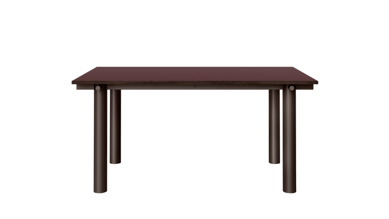 Atura Dining Table - 160 x 90 - Dark Chocolate/Burgundy Linoleum - Ferm Living Tables - HORNE