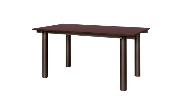 Atura Dining Table - 160 x 90 - Dark Chocolate/Burgundy Linoleum - Ferm Living Tables - HORNE