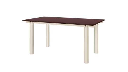 Atura Dining Table - 160 x 90 - Light Cashmere/Burgundy Linoleum - Ferm Living Tables - HORNE