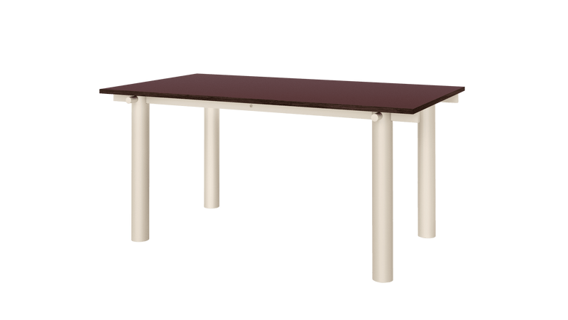 Atura Dining Table - 160 x 90 - Light Cashmere/Burgundy Linoleum - Ferm Living Tables - HORNE
