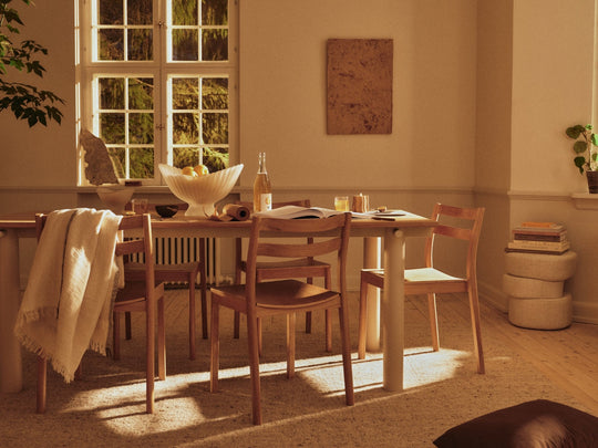Atura Dining Table - 160 x 90 - Light Cashmere/Burgundy Linoleum - Ferm Living Tables - HORNE