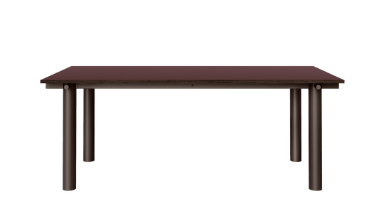 Atura Dining Table - 200 x 90 - Dark Chocolate/Burgundy Linoleum - Ferm Living Tables - HORNE