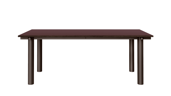 Atura Dining Table - 200 x 90 - Dark Chocolate/Burgundy Linoleum - Ferm Living Tables - HORNE