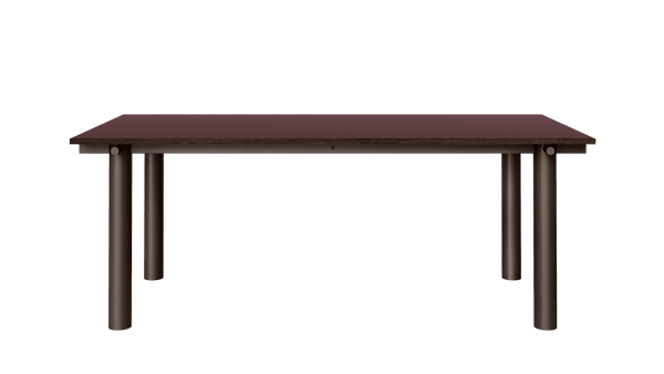 Atura Dining Table - 200 x 90 - Dark Chocolate/Burgundy Linoleum - Ferm Living Tables - HORNE