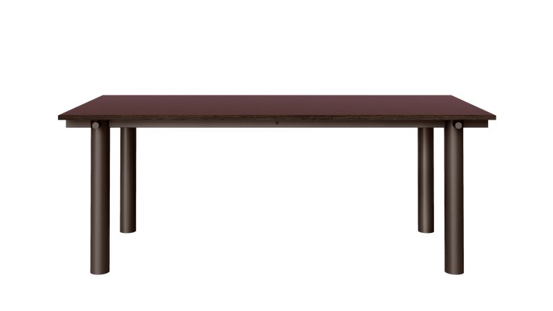 Atura Dining Table - 200 x 90 - Dark Chocolate/Burgundy Linoleum - Ferm Living Tables - HORNE