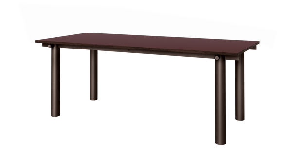 Atura Dining Table - 200 x 90 - Dark Chocolate/Burgundy Linoleum - Ferm Living Tables - HORNE