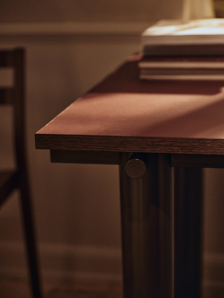 Atura Dining Table - 200 x 90 - Dark Chocolate/Burgundy Linoleum - Ferm Living Tables - HORNE