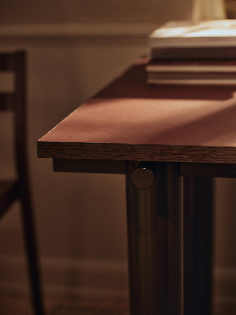 Atura Dining Table - 200 x 90 - Dark Chocolate/Burgundy Linoleum - Ferm Living Tables - HORNE