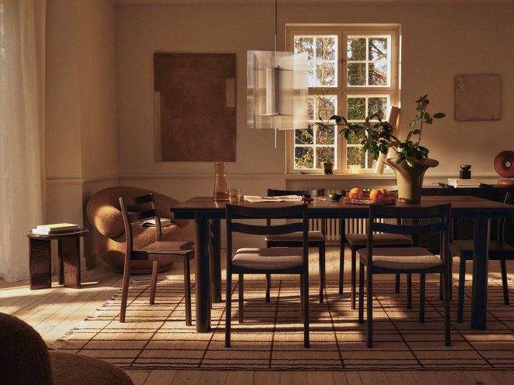 Atura Dining Table - 200 x 90 - Ferm Living Tables - Light Cashmere/Natural Oak Veneer - HORNE