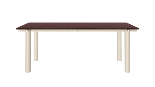 Atura Dining Table - 200 x 90 - Light Cashmere/Burgundy Linoleum - Ferm Living Tables - HORNE