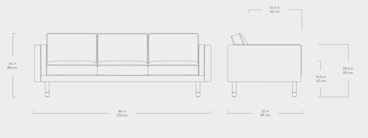 Augusta Sofa - Gus* Modern - Sofas - Funfetti Linen/ Ash Natural Brass - HORNE