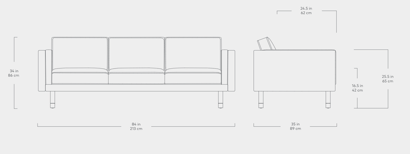 Augusta Sofa - Gus* Modern - Sofas - Caledon Cinder/ Walnut Pewter - HORNE
