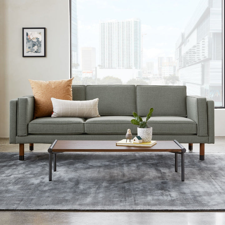 Augusta Sofa - Gus* Modern - Sofas - Funfetti Linen/ Ash Natural Brass - HORNE