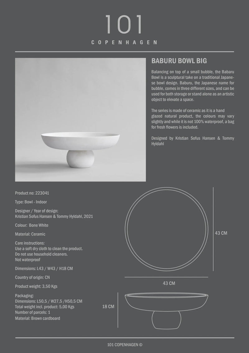 Baburu Bowl - 101 Copenhagen Serveware - Birch - Big - HORNE