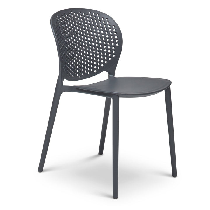 Bailey Outdoor Stacking Chair - Set of 4 - Urbia Chairs - Black Grey - HORNE