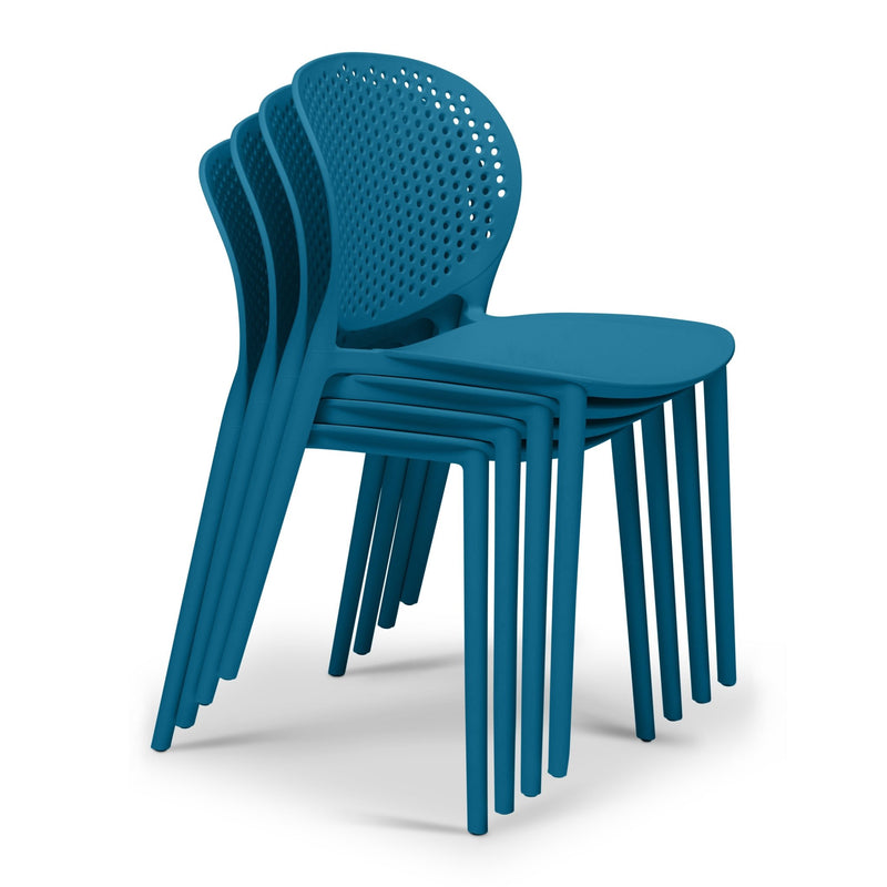Bailey Outdoor Stacking Chair - Set of 4 - Urbia Chairs - Teal Green - HORNE