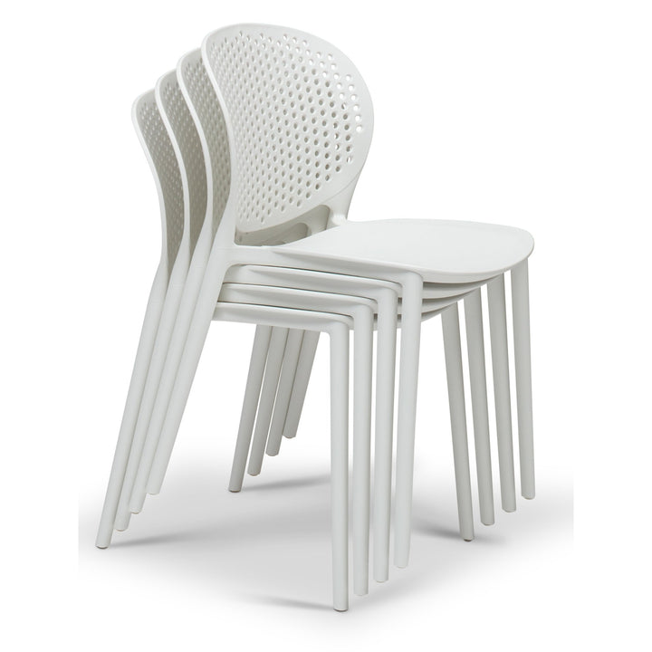 Bailey Outdoor Stacking Chair - Set of 4 - Urbia Chairs - Black Grey - HORNE
