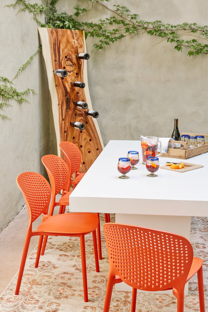 Bailey Outdoor Stacking Chair - Set of 4 - Urbia Chairs - Black Grey - HORNE