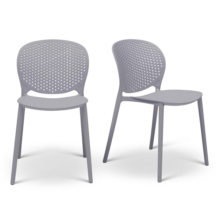 Bailey Outdoor Stacking Chair - Set of 4 - Urbia Chairs - Black Grey - HORNE