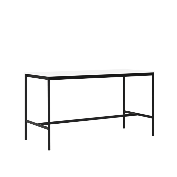 Base High Table 4 - Muuto Table + Task - White Laminate ABS Top & Black Base - HORNE