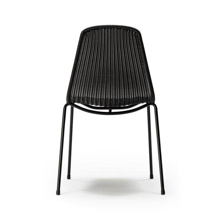 Basket Outdoor Dining Chair - Feelgood Designs - Outdoor Furniture - Wheat Seat/ Black Frame - HORNE