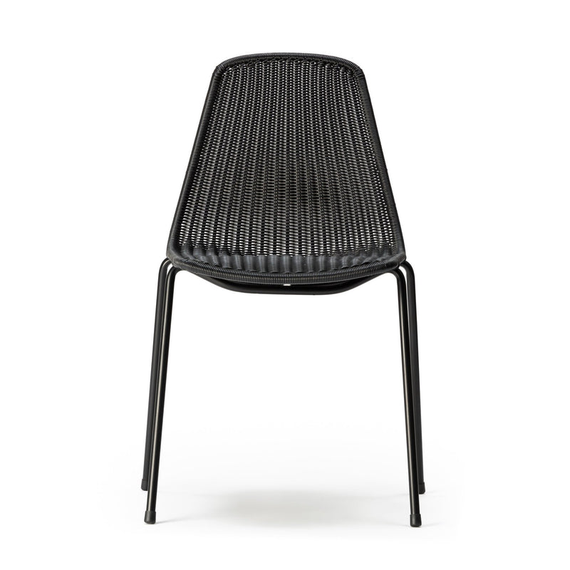 Basket Outdoor Dining Chair - Feelgood Designs - Outdoor Furniture - Wheat Seat/ Black Frame - HORNE