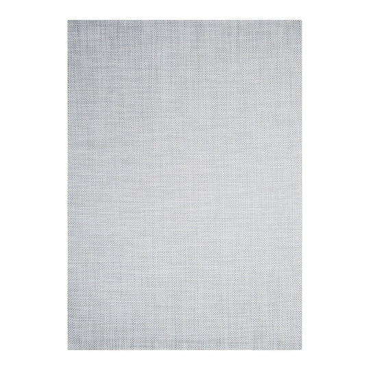 Basketweave Floor Mat in White/Silver