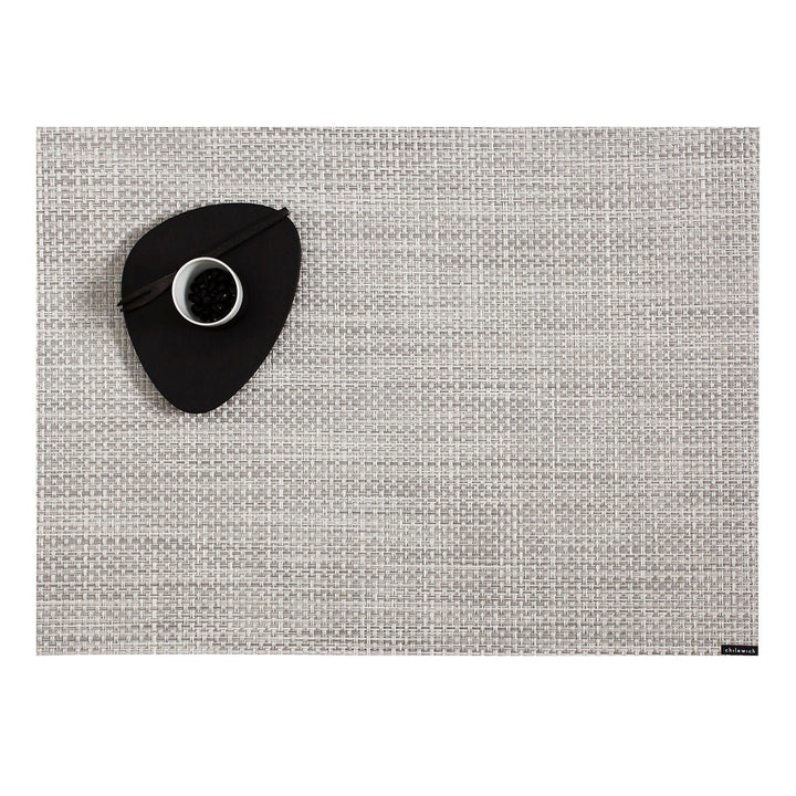 Basketweave Placemat in White/Silver