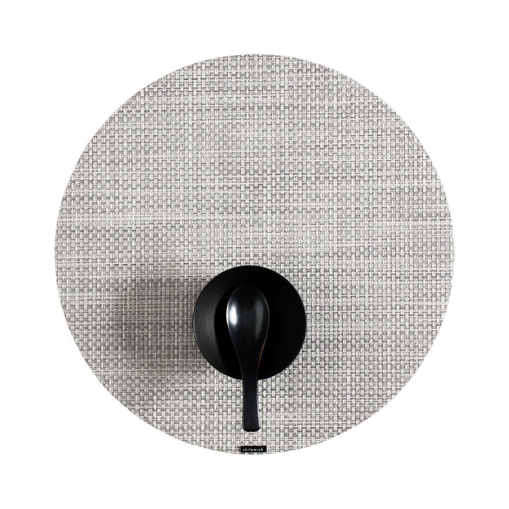 Basketweave Placemat in White/Silver