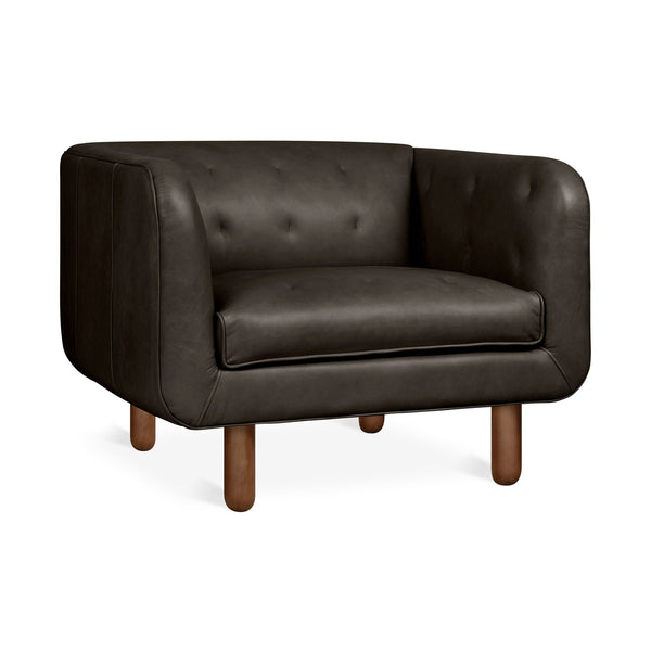 Beaconsfield Chair - Gus* Modern - Chairs - Saddle Black Leather - Walnut - HORNE