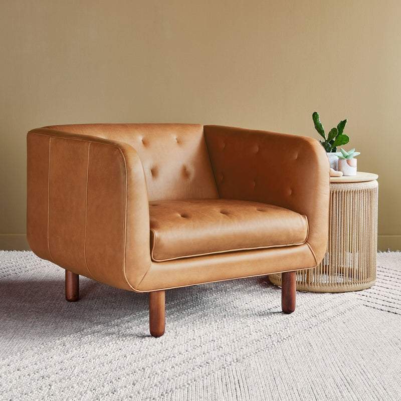Beaconsfield Chair - Gus* Modern - Chairs - Canyon Whiskey Leather - Walnut - HORNE