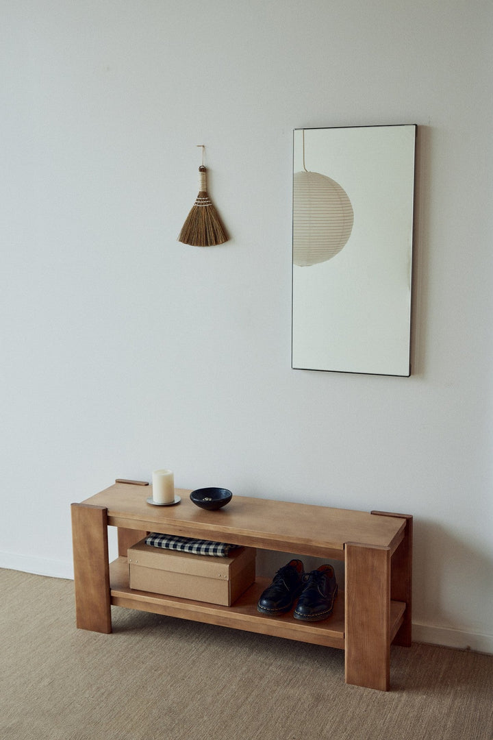 Beam Bench - Deep Brown Pine - Form + Refine Stools + Benches + Ottomans - Deep Brown Matt Lacquer - HORNE