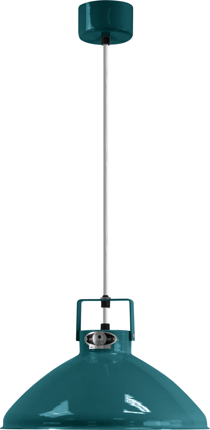 Beaumont Pendant - B240 - Glossy Finish - Jielde Pendants - Ocean Blue - RAL5020 - Silver - HORNE