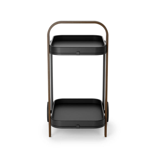 Bellwood Bar & Storage Cart - Umbra Trolleys + Carts - Black-Walnut - HORNE