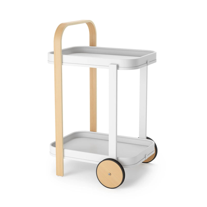 Bellwood Bar & Storage Cart - Umbra Trolleys + Carts - Black-Walnut - HORNE