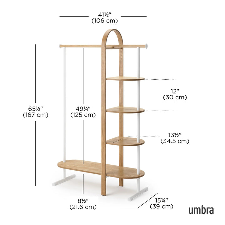 Bellwood Garment Rack - Form & Refine Coat + Key Racks - White-Natural - HORNE