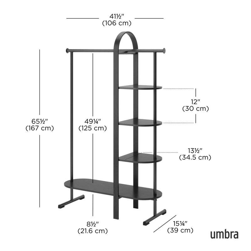 Bellwood Garment Rack - Form & Refine Coat + Key Racks - Black - HORNE