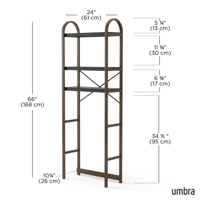 Bellwood Over the Toilet Shelf - Form & Refine Coat + Key Racks - Black - HORNE
