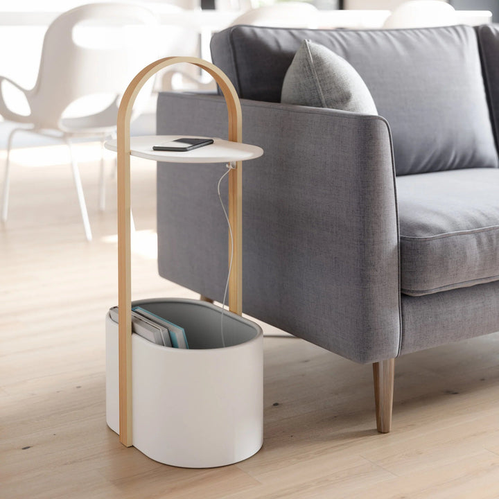 Bellwood Storage Table - Umbra Tables + Desks - White-Natural - HORNE