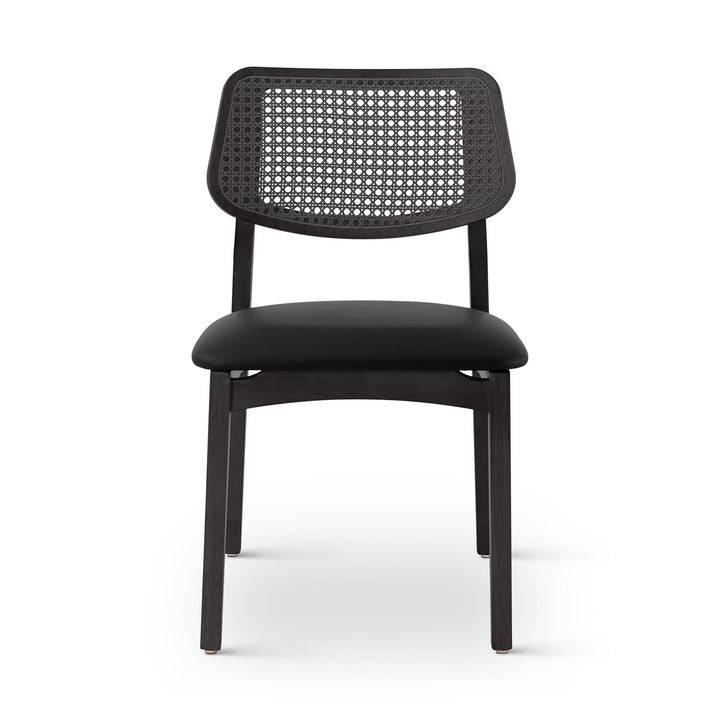 Beth 2.0 Cane Side Chair - Urbia Chairs - Shimmy Black Vinyl Ebano - HORNE