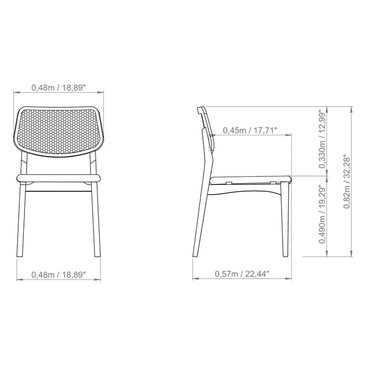 Beth 2.0 Cane Side Chair - Urbia Chairs - Shimmy Cream Nogal - HORNE