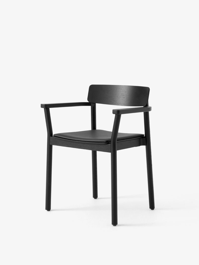 Betty Armchair - Leather Seat - &Tradition Chairs - Smoked Oiled Oak with Noble Aniline Leather Black - HORNE